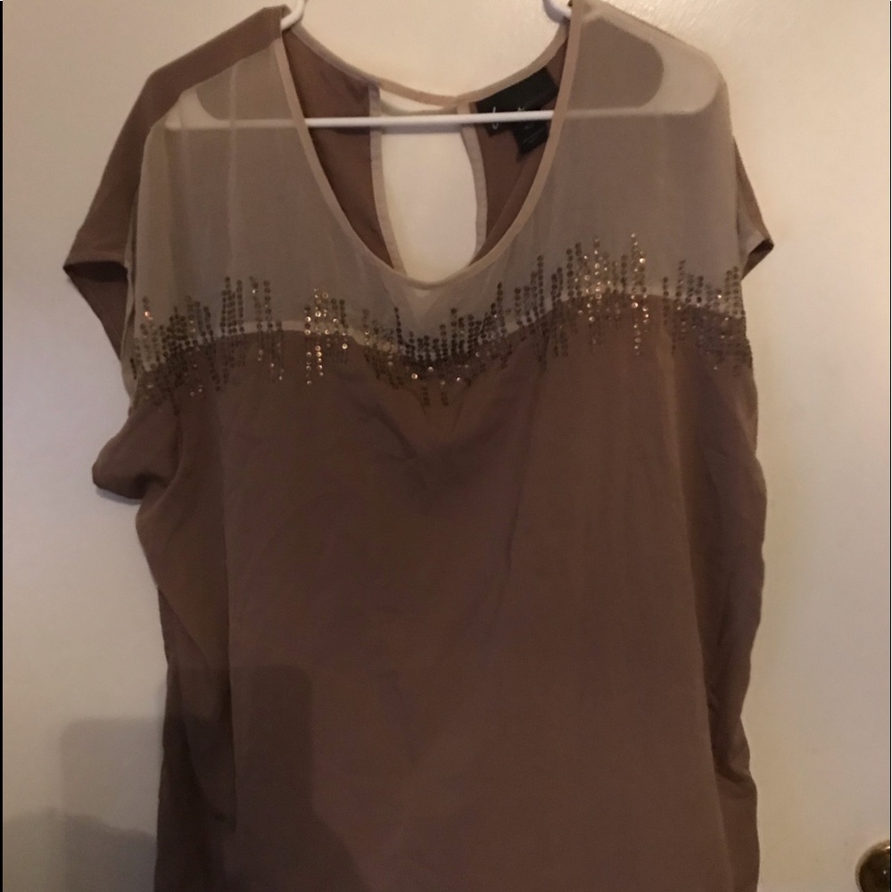Lane Bryant Brown and Gold Shirt